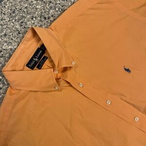 Ralph Lauren Men's Orange Long Dress Shirt